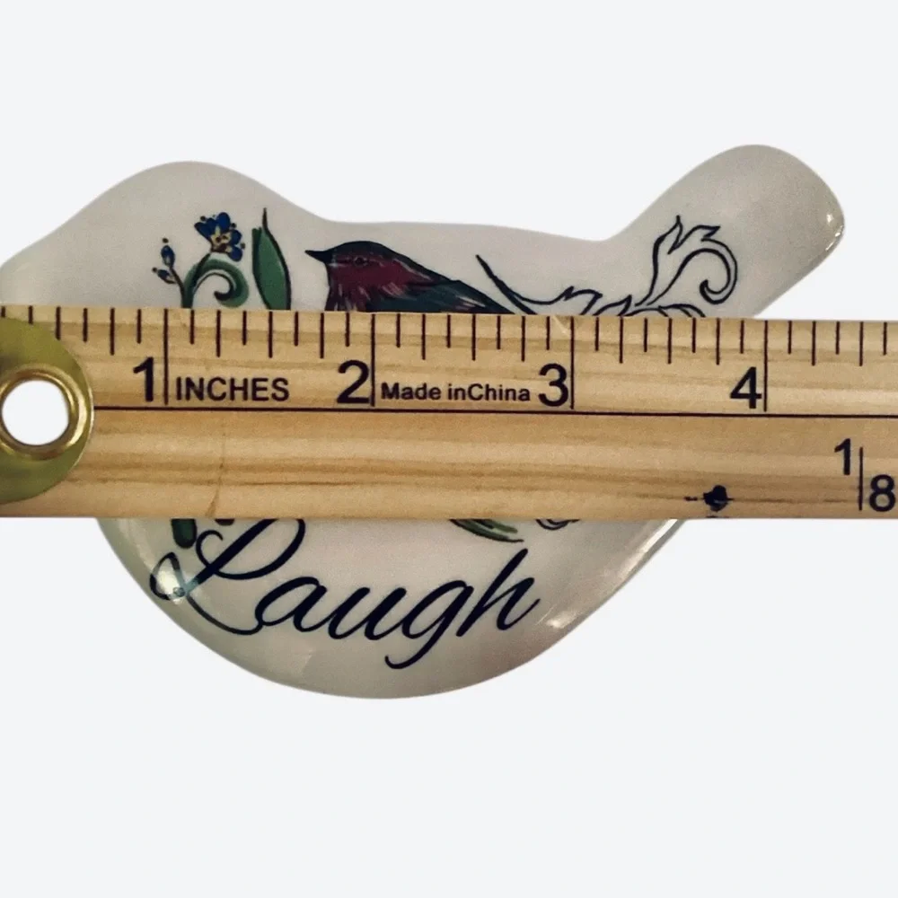 Greenbrier International Ceramic Bird Trinket Box “Laugh” Jewelry